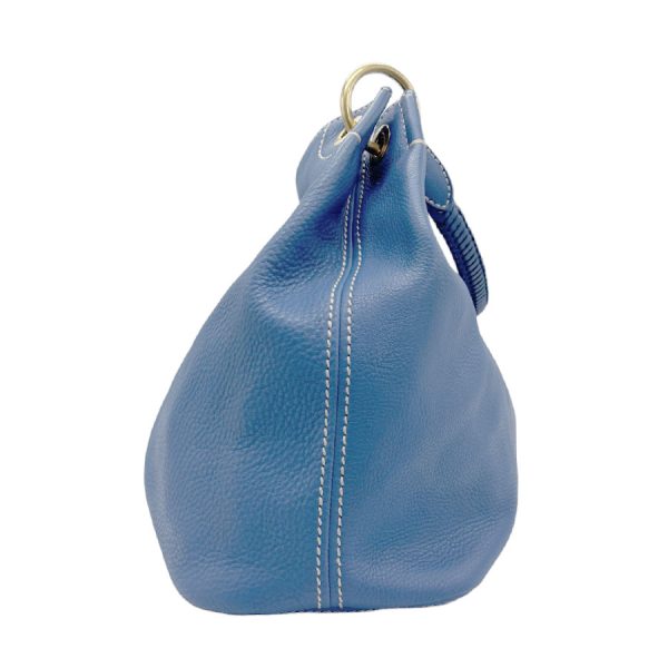 2 Prada Shoulder Bag Leather Blue