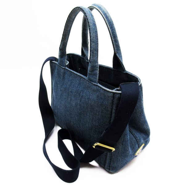 2 Prada Handbag Shoulder Bag Denim Blue