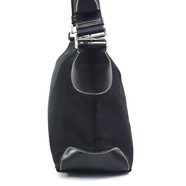 2 Prada Shoulder Bag Nylon Black Silver