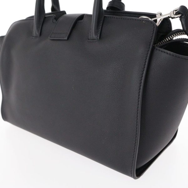 2 Saint Laurent Paris Baby Downtown Cabas Tote Bag Black