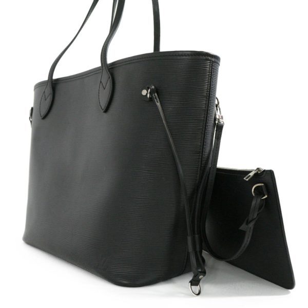 2 Louis Vuitton Epi Neverfull MM Tote Bag With Pouch Noir Black