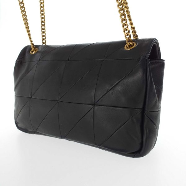 2 Saint Laurent Jamie Double Chain Shoulder Bag Lambskin Black