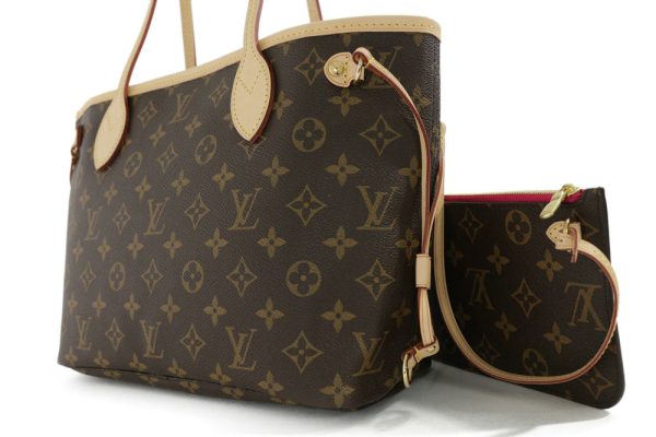 2 Louis Vuitton Monogram Neverfull Pm Tote Bag Brown