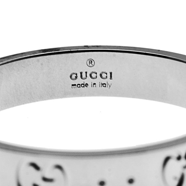 2 Gucci Icon Thin Band Ring K18 White Gold