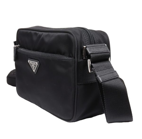 2 Prada Shoulder Bag Nylon Leather Black