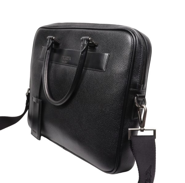 2 Prada Business Bag Briefcase Leather Black