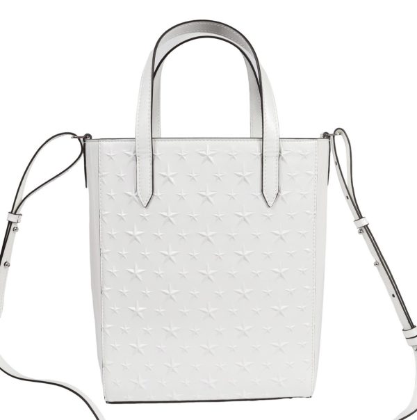 2 Jimmy Choo Shoulder Bag Patent Leather Embossed Mini White