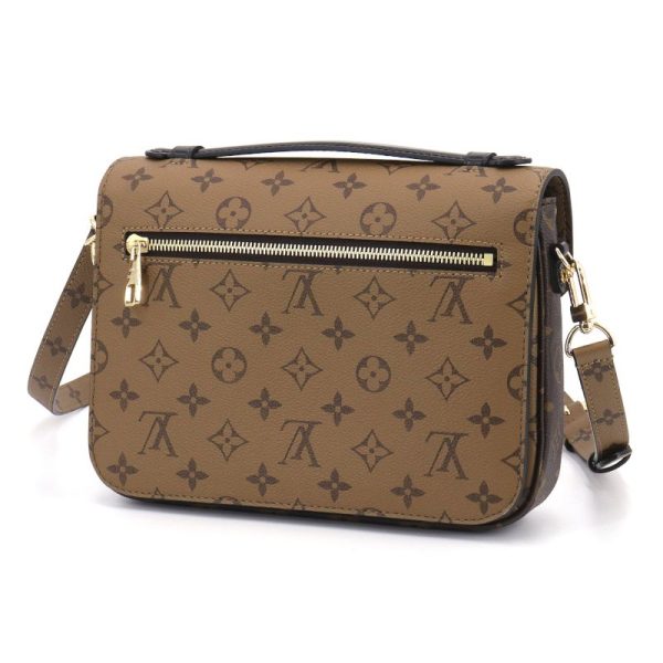2 Louis Vuitton Pochette Metis MM Monogram Reverse Shoulder Bag Brown