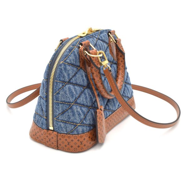 2 Louis Vuitton Alma BB Maltage Denim Leather Handbag BlueBrown