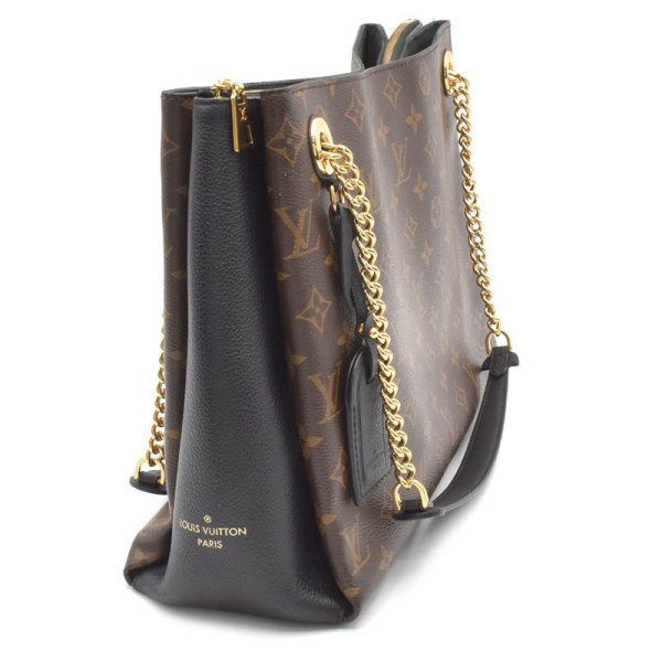 2 Louis Vuitton Surenne MM calf leather Tote Bag Noir Black Brown