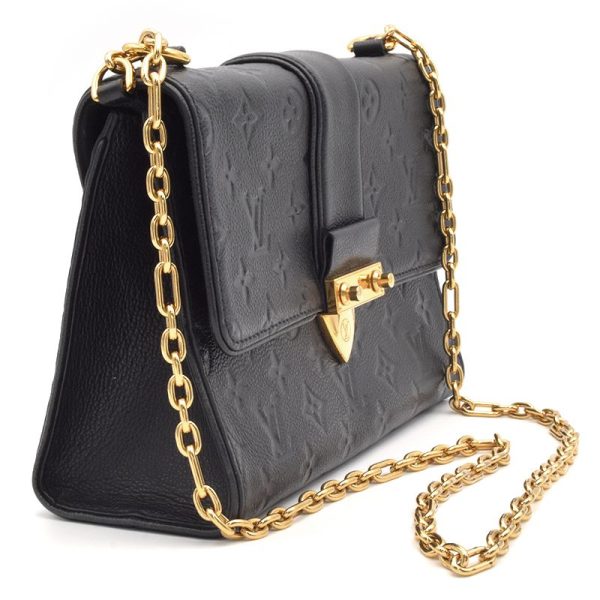 2 Louis Vuitton Saint Sulpice PM Leather Chain Shoulder Bag Noir Black
