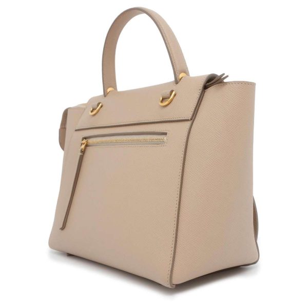 2 Celine Micro 2way Shoulder Bag Leather Beige