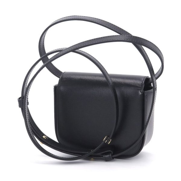 2 Celine Mini Claude Triomphe Calfskin Shoulder Bag Black