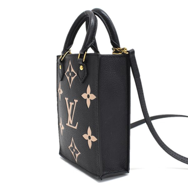 2 Louis Vuitton Petit Sac Plat Tote Shoulder Bag Monogram Empreinte Black