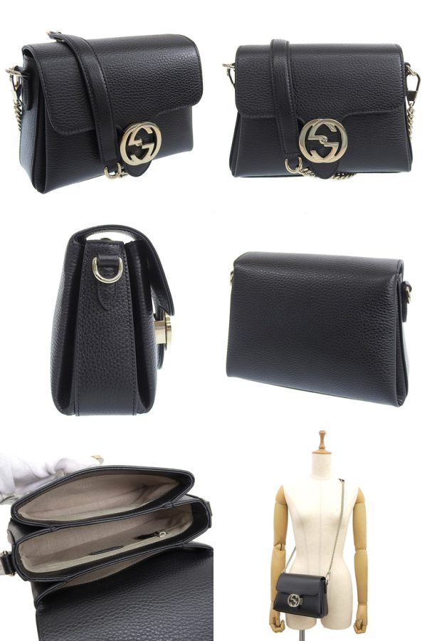 2 Gucci Outlet Shoulder Bag leather Black