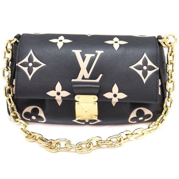 2 Louis Vuitton Favorite NM Shoulder Bag Bicolor Monogram Empreinte Leather Black Beige