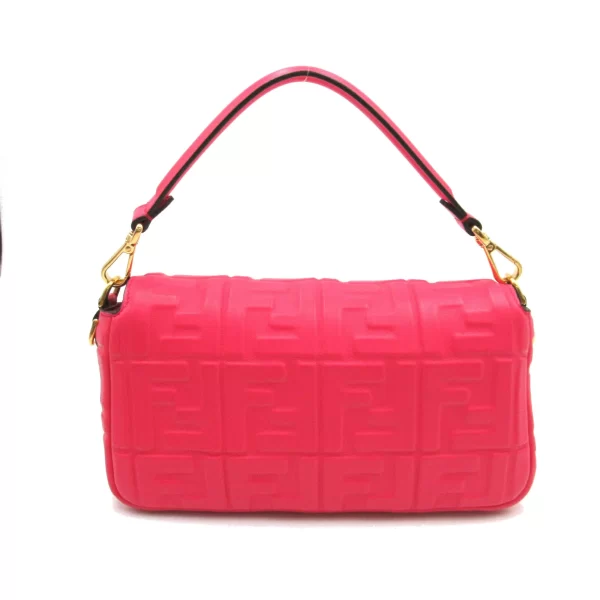 2101217627290 2 FENDI Baguette Nappa Leather Shoulder Bag Pink