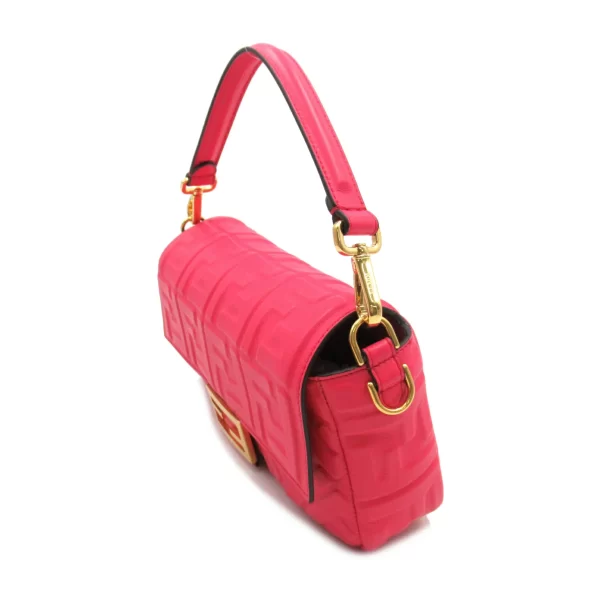 2101217627290 3 FENDI Baguette Nappa Leather Shoulder Bag Pink