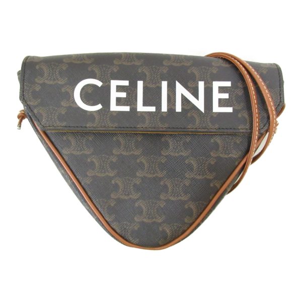 2101217743150 2 CELINE Canvas Triomphe Canvas Womens Shoulder Bag Black Brown