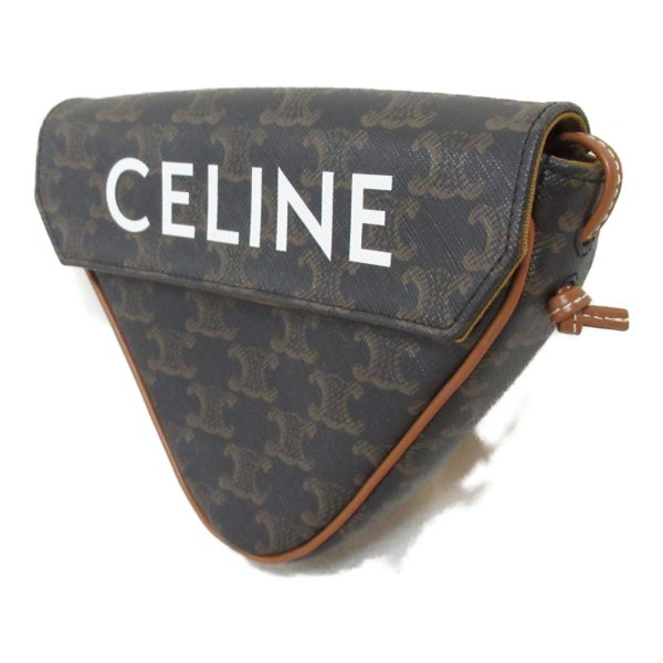 2101217743150 4 CELINE Canvas Triomphe Canvas Womens Shoulder Bag Black Brown