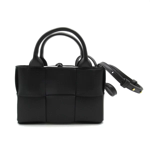 2101217749664 1 BOTTEGA VENETA Candy Arco Leather Shoulder Bag Black