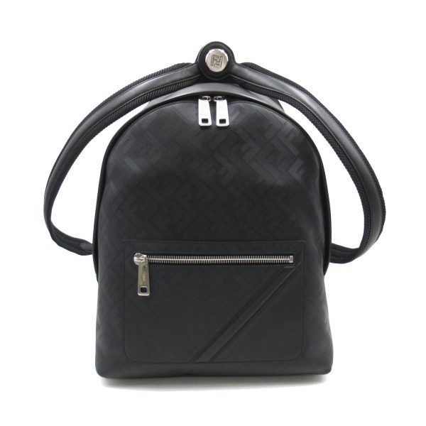 2101217766821 1 FENDI Chiodo Shadow Diagonal Rucksack Backpack Leather Black