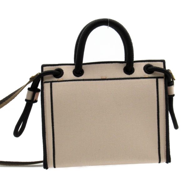 2101217830218 3 FENDI 2 way shoulder Canvas bag Beige Black