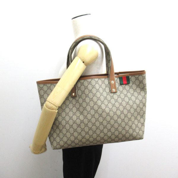 2101217835817 5 Gucci GG Supreme Sherry Line Tote Bag BrownBeige