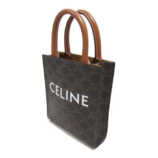 2101217841559 4 Celine Vertical Hippo Shoulder Bag Cabas Coated Canvas Leather Black Brown