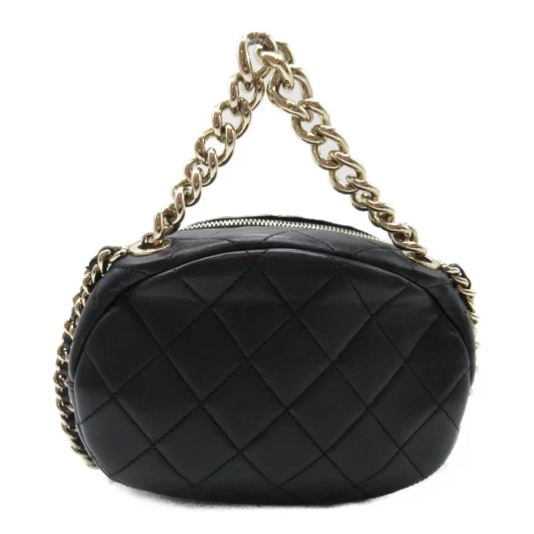2101217841689 6 Chanel Womens Chain Lambskin Shoulder Bag Black