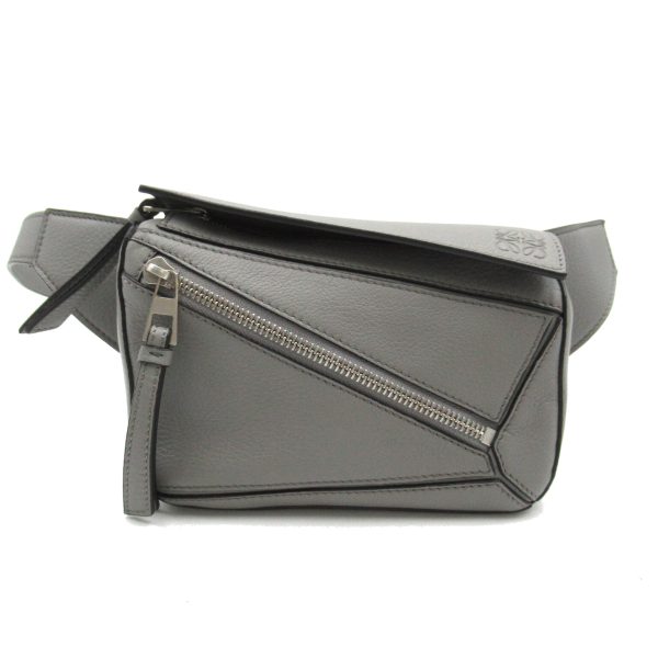 2101217847131 1 LOEWE Puzzle Bum Bag Mini Waist Bag Body Bag Leather Gray