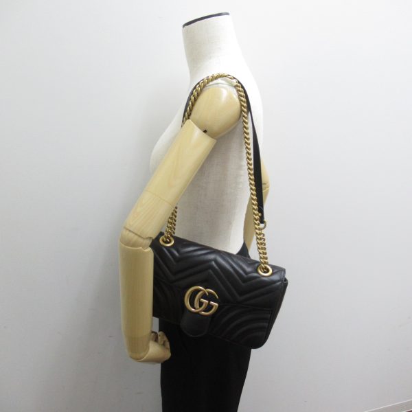 2101217850599 Gucci GG Marmont Quilted Small Shoulder Bag Black