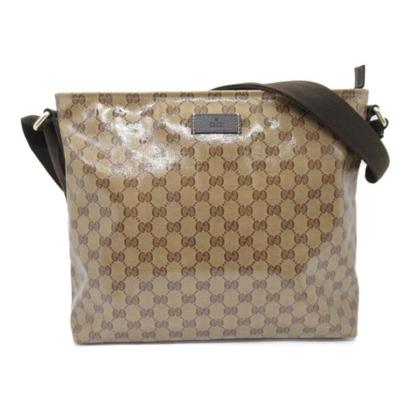 2101217850933 3 Gucci GG Crystal Shoulder Bag Canvas GG Crystal Mens Womens Beige Dark Brown