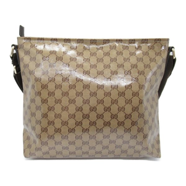 2101217850933 5 Gucci GG Crystal Shoulder Bag Canvas GG Crystal Mens Womens Beige Dark Brown