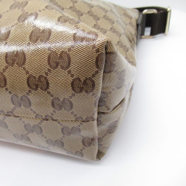 2101217850933 7 Gucci GG Crystal Shoulder Bag Canvas GG Crystal Mens Womens Beige Dark Brown