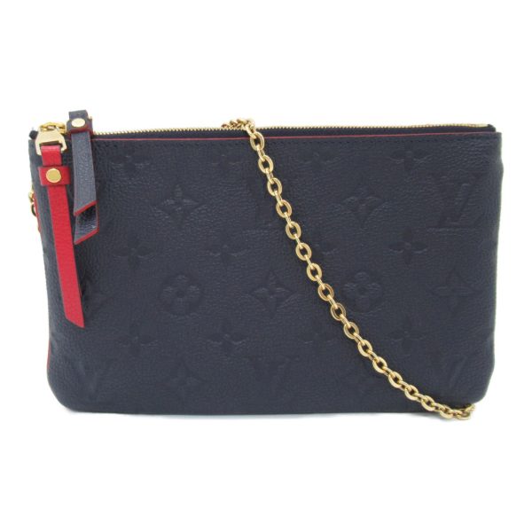 2101217869577 3 Louis Vuitton Pochette Double Zip Shoulder Bag Leather Monogram Empreinte Navy