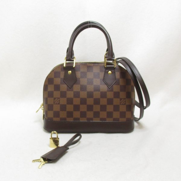 2101217882323 2 Louis Vuitton Alma BB 2way Shoulder Bag Coated Canvas Damier Brown