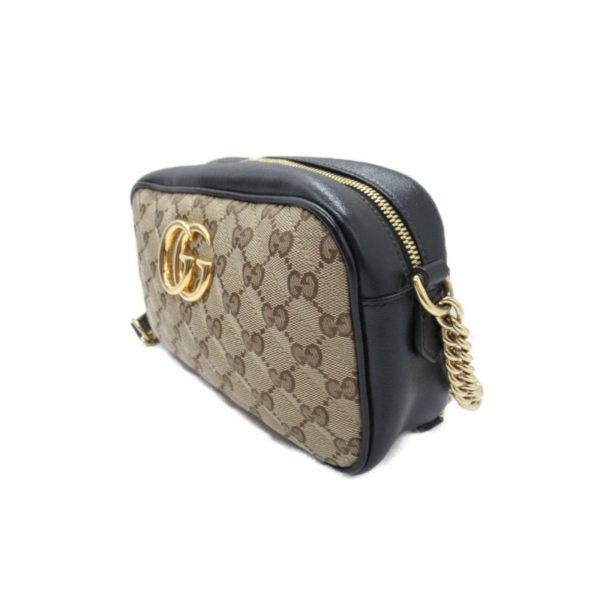 2101217882361 4 Gucci GG Marmont Shoulder Bag Leather Canvas Beige Black