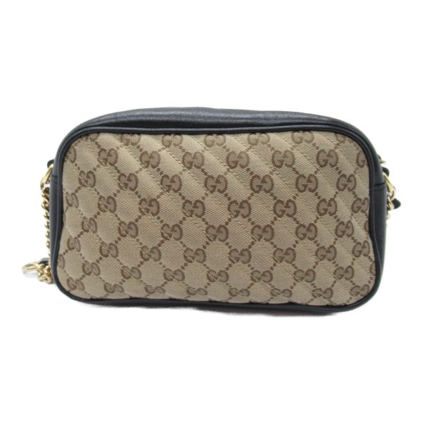 2101217882361 5 Gucci GG Marmont Shoulder Bag Leather Canvas Beige Black