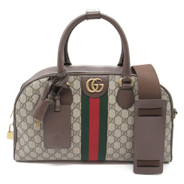 2101217882477 1 Gucci 2Way Boston Bag GG Canvas Beige Brown