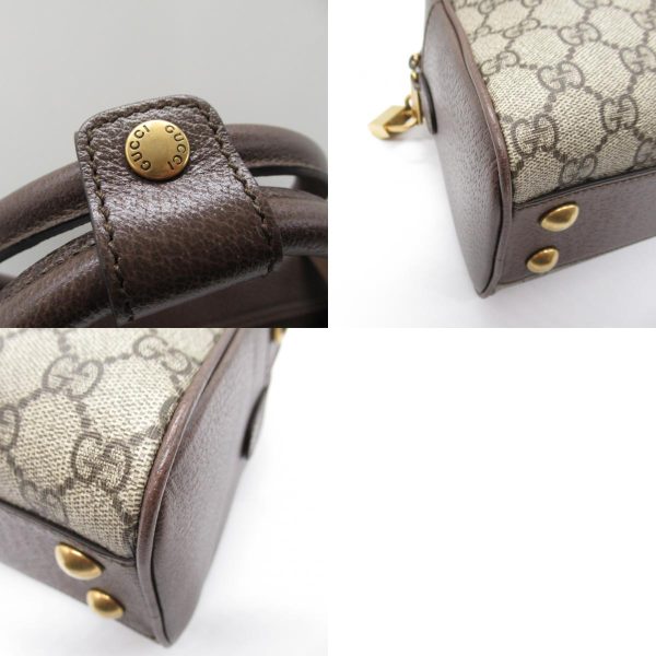 2101217882477 13c Gucci 2Way Boston Bag GG Canvas Beige Brown