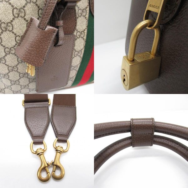 2101217882477 9c Gucci 2Way Boston Bag GG Canvas Beige Brown