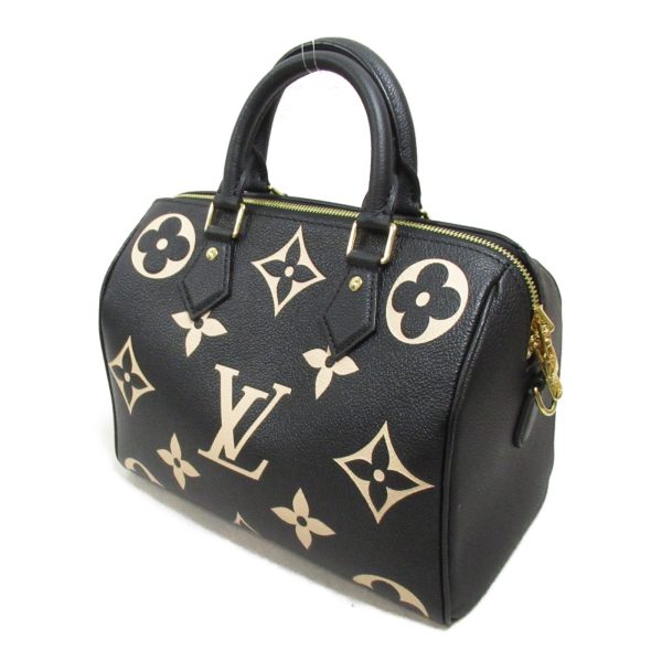 2101217882576 4 Louis Vuitton Speedy Bandouliere 25 2way Shoulder Bag Leather Monogram Empreinte Black Beige