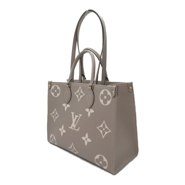 2101217882835 3 Louis Vuitton On the Go MM Tote Bag Leather Monogram Empreinte Gray