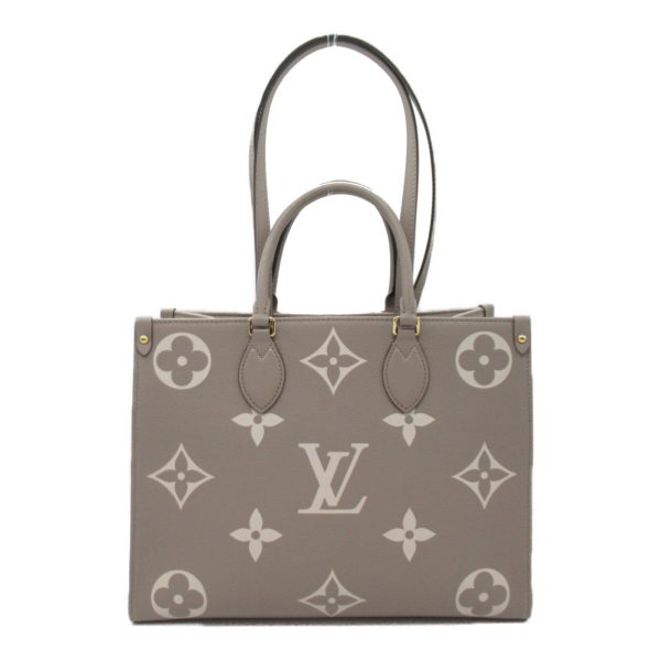 2101217882835 4 Louis Vuitton On the Go MM Tote Bag Leather Monogram Empreinte Gray