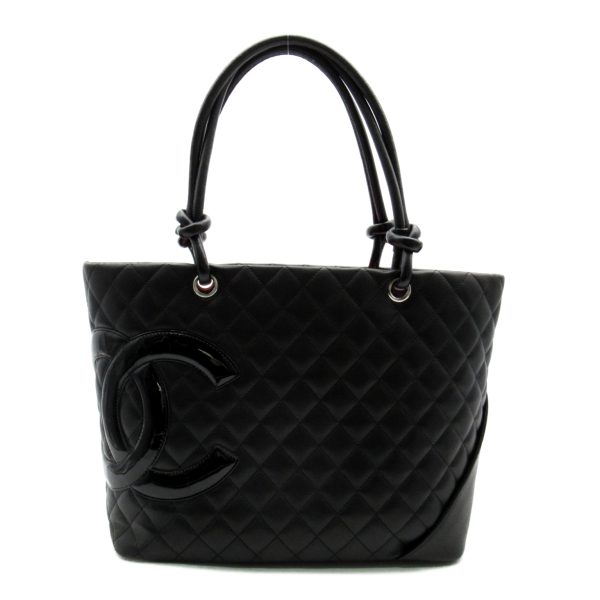 2101217884686 1 Chanel Cambon Line Large Tote Bag Leather Black