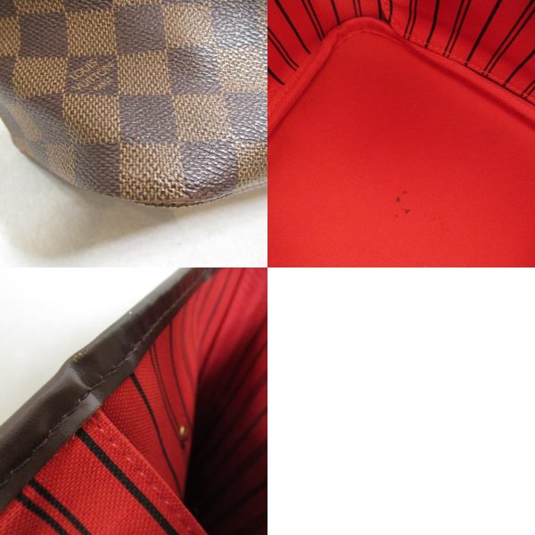 2101217885591 7c Louis Vuitton Neverfull MM Tote Bag Coated Canvas Damier Brown