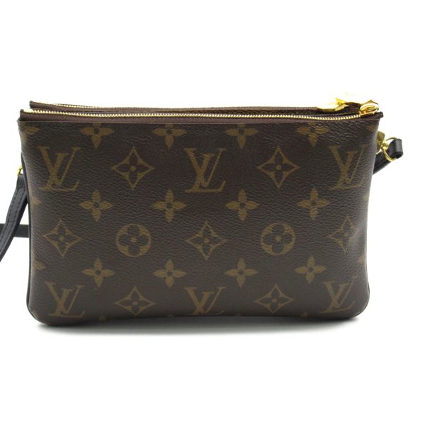 2101217885898 3 Louis Vuitton PVC Coated Canvas Monogram Giant Reverse Pochette Double Zip Shoulder Bag Brown