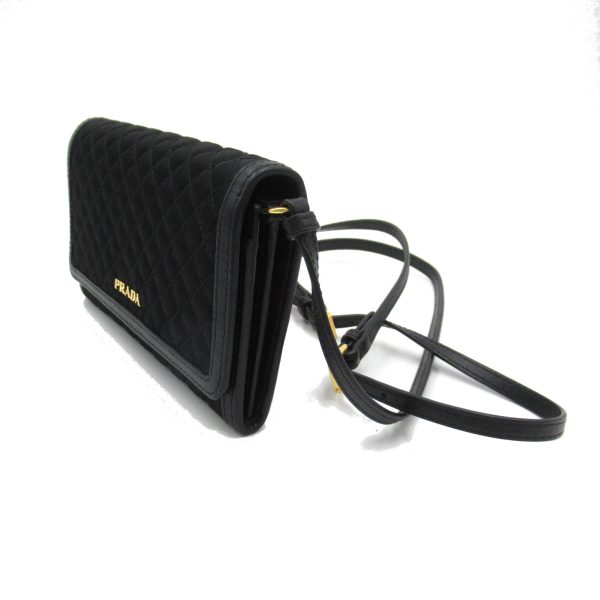 2101217886147 3 Prada Shoulder Wallet Shoulder Bag Nylon Leather Black