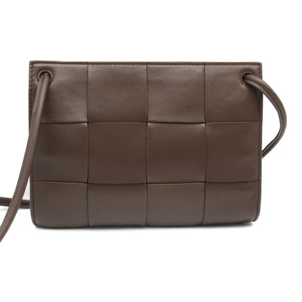 2101217896870 3 BOTTEGA VENETA Shoulder Bag Lambskin Brown